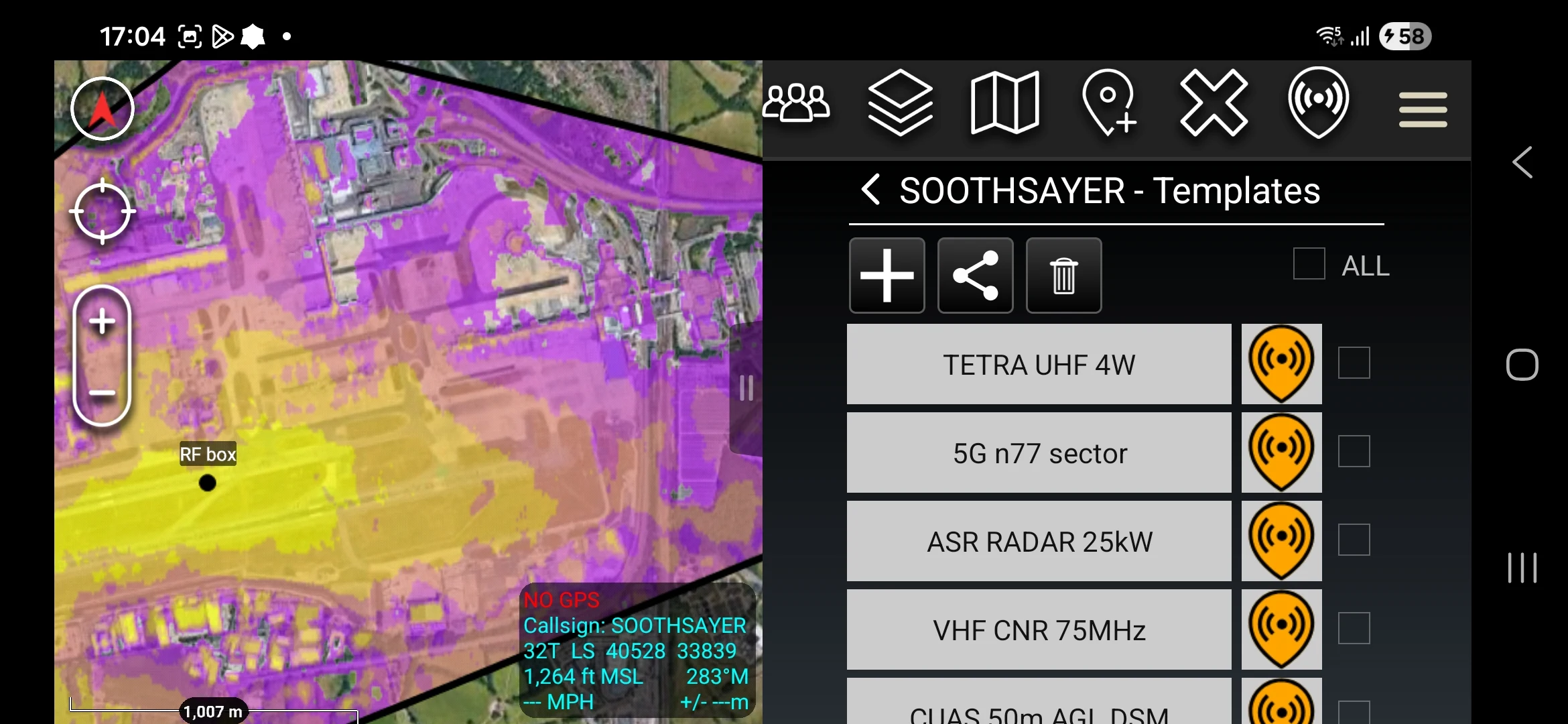 ATAK Plugin: SOOTHSAYER screenshot